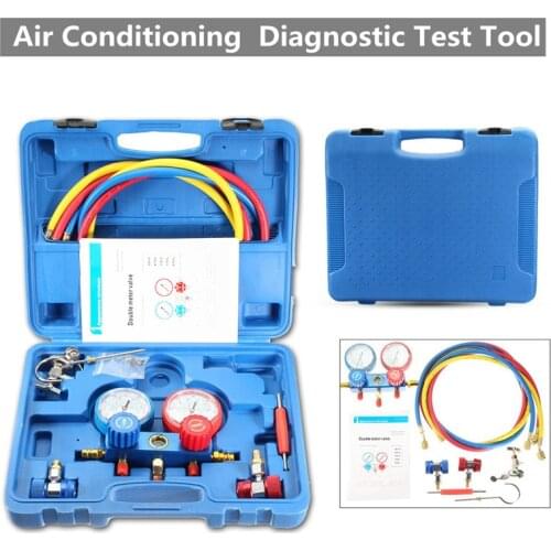 Air Conditioning Pressure Manifold Gauge Hose Kit For R134A R22 Refrigerant Pressure Gauge Car Air Condition Refrigerant Gaug