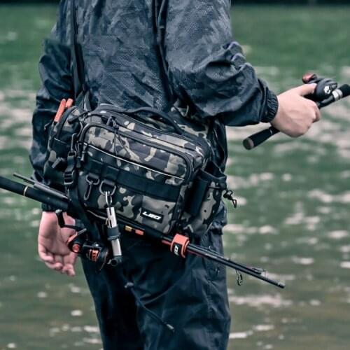 Multifunctional Single Shoulder Crossbody BagFishing Tackle Bags Waist Pack Fish Lures Gear Utility Storage Fishing Bag