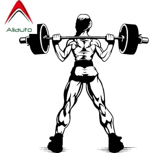 Aliauto Funny Car Sticker Fashion Dumbbell Sports Muscle Fitness Silhouette Silver Vinyl Accessories PVC Decal for Gt,15cm*14cm