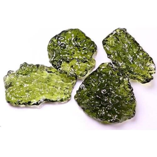 Natural Green Czech Meteorites Mineral Specimen Raw Quartz Crystal Healing Stone DIY Jewelry Gift Home Decora