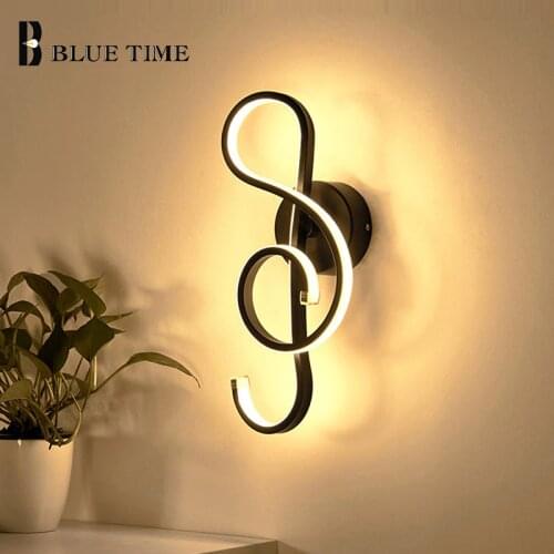 New Design Musical Note Shape LED Wall Lamps For Living Room Dining Room Bedroom Black&White Finished LED Wall Lights For Home