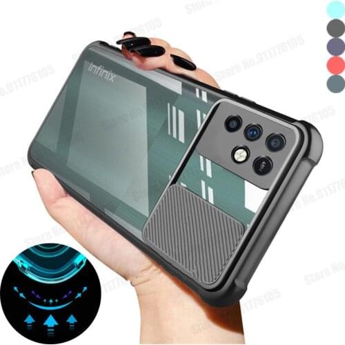 Candy Color Acrylic Clear Transparent Case For INFINIX Note 10 8i Hot 10S 10i 10 Play 8 Lite Slide Camera Lens Protective Cover