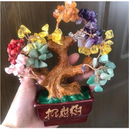 Mixed Materials Crystal Chips Money Tree Natural Stones Minerals Gems Healing Reiki For Home Decoration