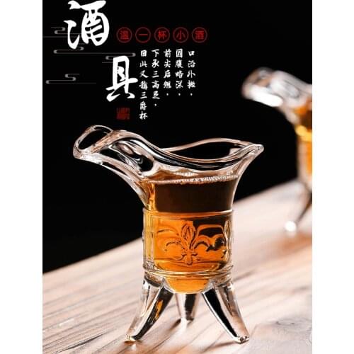 Retro Shot Glasses Set of 6 Drinking Like An Ancient King/Queen Clear Glass Cup Dispenser Bulk for Liquor Soju Tequila Whiskey