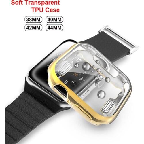 Suit for 360 Slim Watch Cover for Apple Watch Case 5 4 3 2 1 42MM 38MM Soft Clear TPU Screen Protector for iWatch 4 3 44MM 40MM