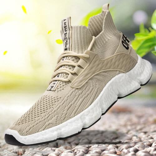 2021 spring mens shoes flying woven leisure sports shoes mens Korean fashion mens shoes