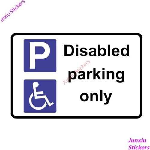 Funny Disabled Parking Only Safety Sign Car Sticker Rearview Mirror Car Styling Accessories Vinyl Motorcycle Decal PVC 15cm*12cm