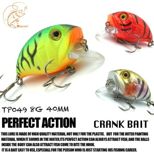 Thritop New Crankbait Wobbler 4cm 8g 5 Various Colors for Choose TP049 High Quality Lure Artificial Bait Fishing Tools