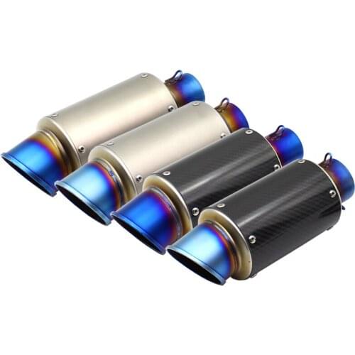 Inlet 51mm 61mm Motorcycle Exhaust Pipe Muffler Escape Moto Universal Carbon Fiber Motorbike Muffler Exhaust DB Killler