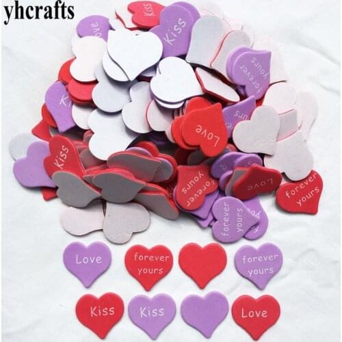 1bag/LOT.Love Kiss Forever heart foam stickers Valentines day crafts Wedding party decoration Kids diy toys Kindergarten crafts