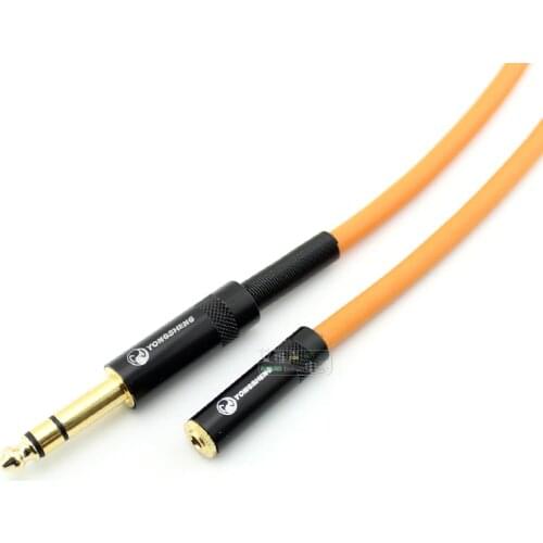 1Pcs Yongsheng fever audio microphone cable 3.5 female conversion 6.5 gold-plated TRS male extension dual-pass project