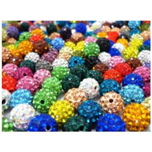 10mm 8mm 6mm 12mm 14mm 50 pcs/lot mixed white Loose round disco handmade d535 Crystal Beads Bracelet necklace ball