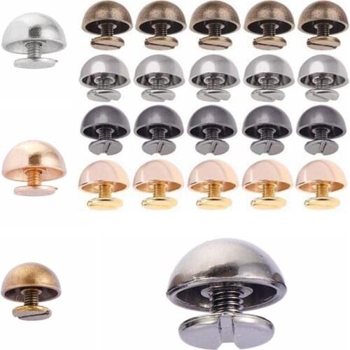 10PCS Mushroom Dome Nail Punk Bolt Head Screws Metal Rivet Clothes/Bag/Shoes Button Leather Craft DIY Accessory Tools 8/10/12mm