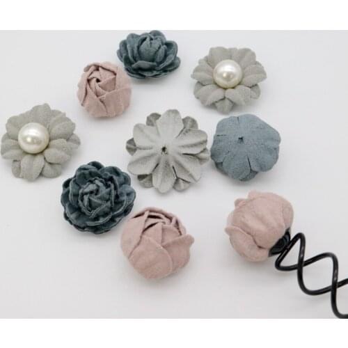 10pcs Jewelry Accessories Fabric Flowers pendant ,Jewelry Making earrings Head Rope Bracelets Necklace DIY