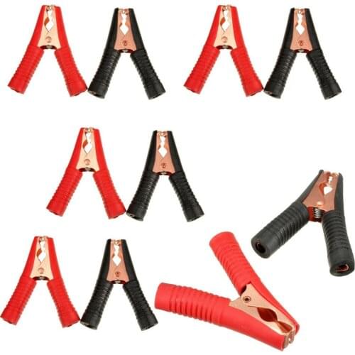 10 x Metal Car Battery Clips Crocodile Alligator Test Clamps 100A 90mm Red&Black