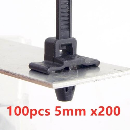 100pcs 5mm x200 Push Mount Wire Ties ,nylon screw push mount cable tie ,zip tie