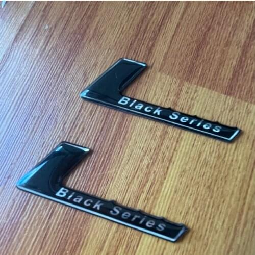2pcs Black Auto Stickers AMG Black Series Badge Emblem Decals Motorcycle Modified Car Accessories