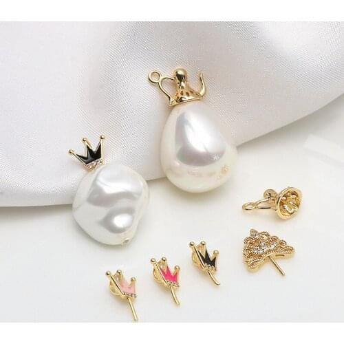 2pcs Copper Metal Half Hole Pendant Pin Pendant Hat Eye Pin Charms Pearl Pendant Connector Top Drilling Jewelry Accessories