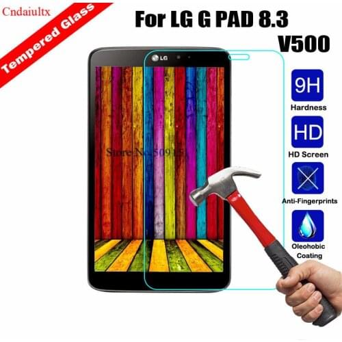 2 X GLASS Tempered Glass For LG G PAD 8.3 V500 Tablet Screen Protector Film 9H 0.3M 2.5D Full Screen cover Protective film