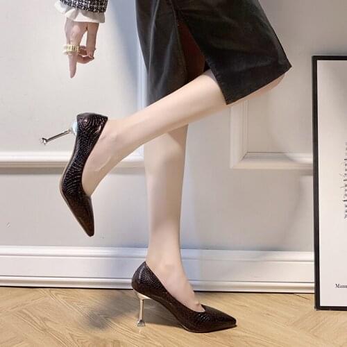 2020 Women High Heels Thin Heels Pointed Toe Fashion Dark Lines Female Spring Basic Wedding Party Casual New Woman Shoes W37-15