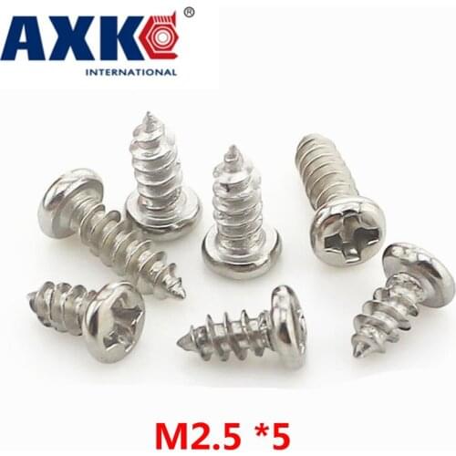 2019 Real New Wood Screws Tornillos Para Madera Axk 200pcs Miniature Head Tapping Electronic Small Screws M2.5 *5 Gb845