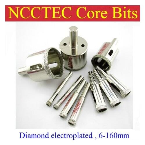 22mm NCCTEC Electroplated Diamond coated core drill bits ECD22 FREE shipping | 0.88'' water WET glass ceramics coring bits