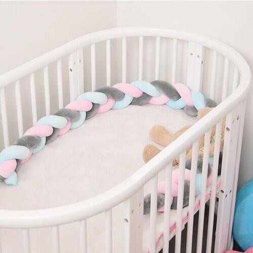 3M Length Knotted Braid Weaving Plush crib protector crib bedding protetor de berco
