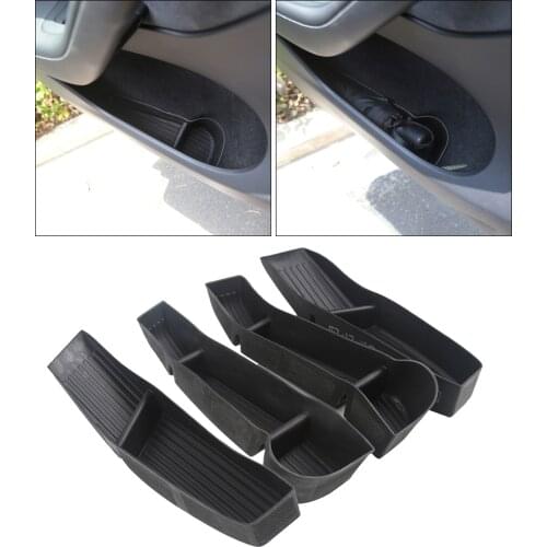 4 Pieces TPE Door Side Storage Box for Tesla Model 3/Y 2017-2020 Black