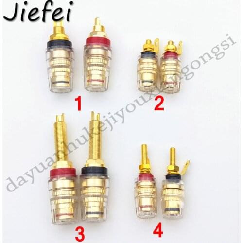 6-50Pcs 4-type High Quality Brass Gold Plated 4mm Banana socket Terminal Binding Post for Speaker Amplifier terminal post