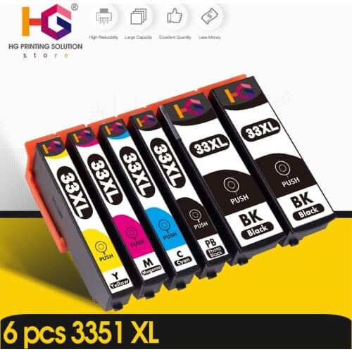 6 pcs of 33XL Ink Cartridge for Epson XP-530 / 630 / 830 / 635 / 540 / 640 / 645 / 900 T3351 T3361 Compatible Printer Ink