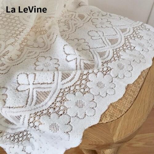 Hollow Lace Tablecloth Light Beige Simple Cafe Kitchen Dining Restaurant Background Cloth Square Decorative Cloth For Wedding