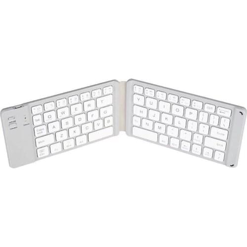 USB Rechargeable Mini Bluetooth Wireless Foldable Keyboard for Phone/Computer Foldable Design Magnetic Built-in Battery