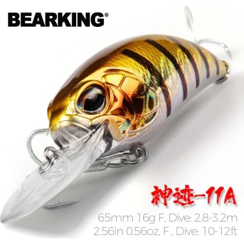 BearKing 65mm 16g hot model A+ fishing lure new crank 5color for choose dive 10-12ft,2.8-3.2m fishing tackle hard bait