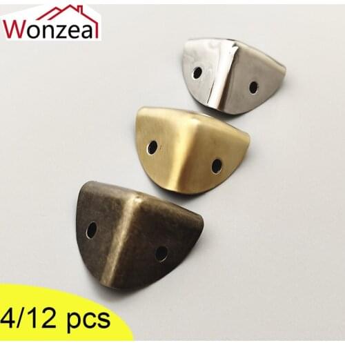 4PCS/12PCS Antique Metal Wooden Jewelry Wine Box Triangle Corner Iron Protection Case Edge Guard Gift Box Packaging Corner Cover