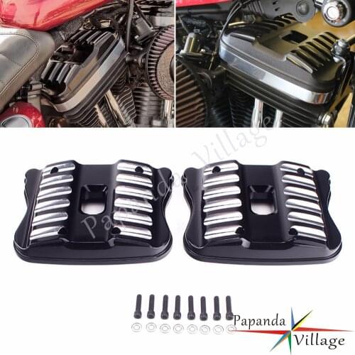 Black CNC Motorcycle Top Rocker Box Cover 2004-2017 for Harley Sportster Iron 883 XL883N Seventy Two Custom XL883 XL1200 48 72