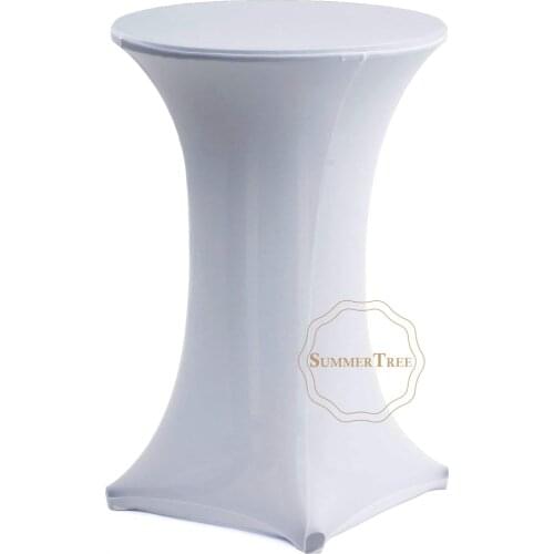 Lycra Stretch Cocktail Poseur Dry Bar Spandex Round Table Cover Cloth Wedding Party Event Decoration 60-80cm White Black Beige