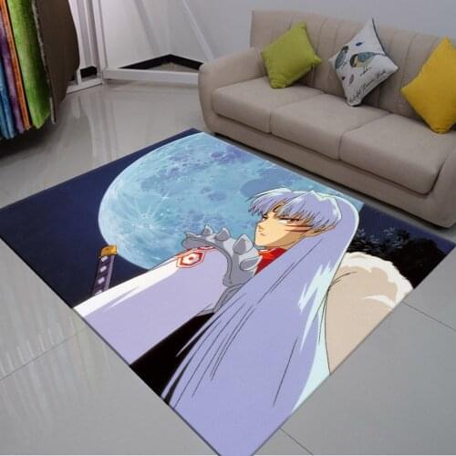 Inuyasha Anime Doormats Rectangle Floor Mats for Living Room Bedroom Bathroom Rug Hallway Area Rugs Anti Slip Area Rugs Custom