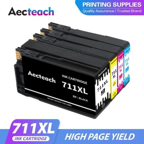 Aecteach Compatible 711 Ink Cartridge For HP711 Designjet T120 24-in ePrinter T120 T520 ePrinter With Chip for HP 711 XL