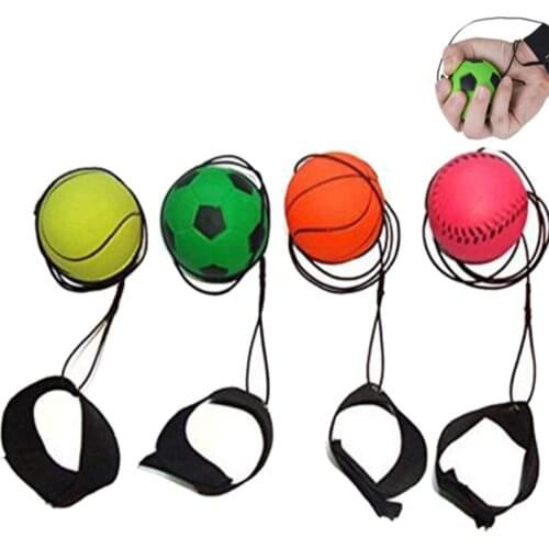 Kids Toys Bouncy Finger Band Ball Elastic Rubber Ball For Wrist Exercise Hand Finger Stiffness Relief Wrist Bounce Ball