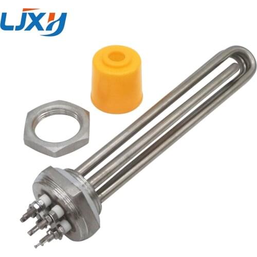 LJXH DN32 Heating Element 220V/380V for Water 1.2"Thread Immersion Water Heater Tube 304 Stainless Steel with Locknut