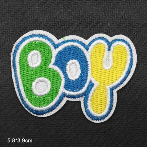 Boy Letters Iron On Embroidered Clothes Patches For Clothing Stickers Garment Wholesale