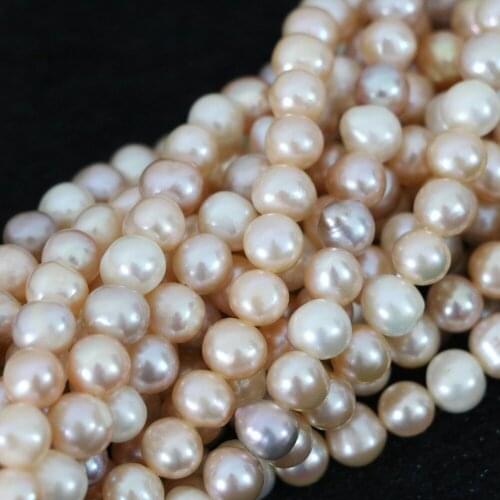 New arrival multicolor freshwater natural cultured pearls nearround loose beads elegant women diy jewelry making 15inch B1363