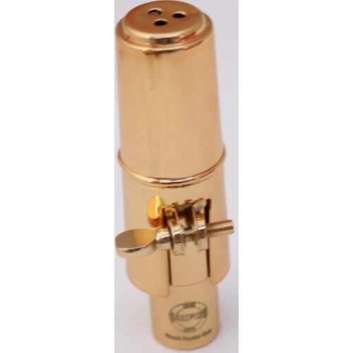 New Music Fancier Club Gold Plated Tenor Soprano Alto Saxophone Mouth Piece Sax Metal Mouthpiece + Cap + Ligature Size 56789