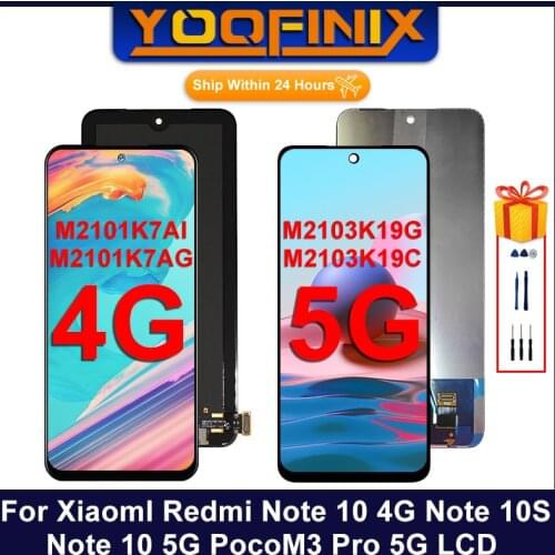 6.43"Super AMOLED For Xiaomi Redmi Note 10 4G LCD Display Assembly Replacement Parts For Redmi Note 10S LCD M2101K7AG M2101K7AI
