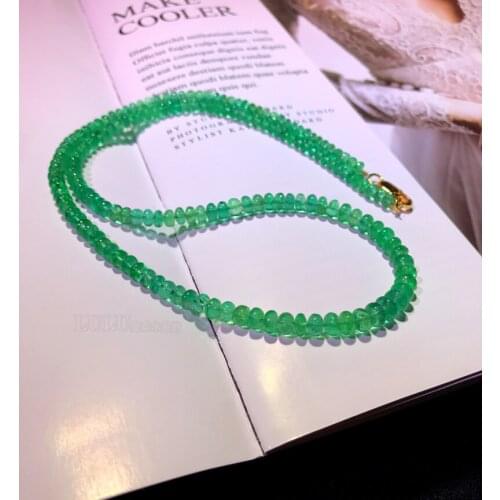 AAA Emerald green roundelle 3-5mm chocker necklace 40CM nature FPPJ wholesale beads AA gemstone for woman gift