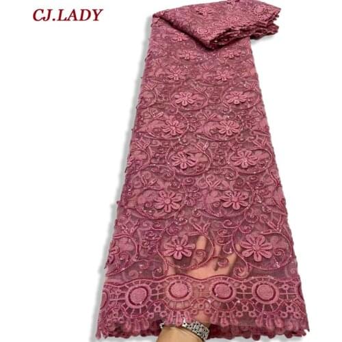 Peach high quality african mesh lace 2021 latest african guipure lace fabric with stones for wedding party dress DIY material A4