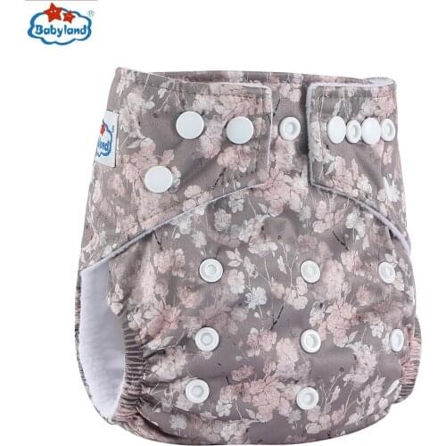 Babyland Baby Diapers 5pcs + Nappy Inserts 5pcs easy to use Day and Night Pocket Diapers New Prints