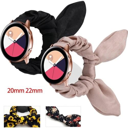 Women Scrunchie Elastic Strap for Samsung Galaxy Watch Active 2 40mm 44mm for Sansung Gear S3 Classic Huawei Watch 2 Fashionband