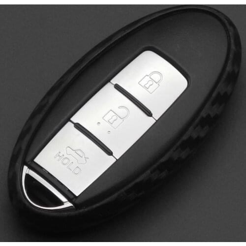Kutery Remote Carbon Fiber Silicone Styling Key Case For Nissan Versa Altima Armada Maxima For Titan for Infiniti M35 JX35 Q50