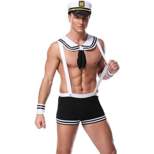 Man Erotic Sexy Panties Set Mesh Stitching Novelty G-String Lingerie Cosplay Costume Mens sexy Underwear Suit Cosplay Erotic Set